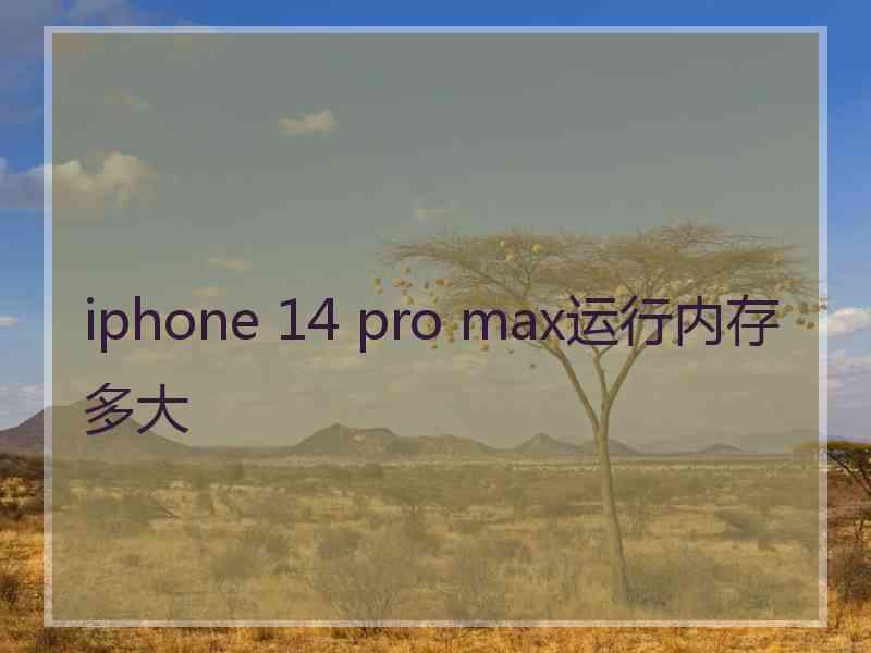 iphone 14 pro max运行内存多大