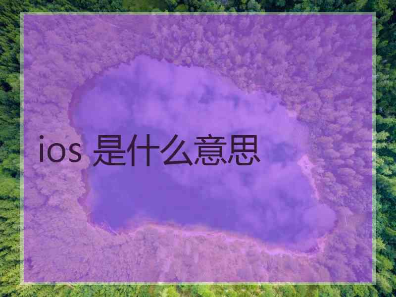 ios 是什么意思