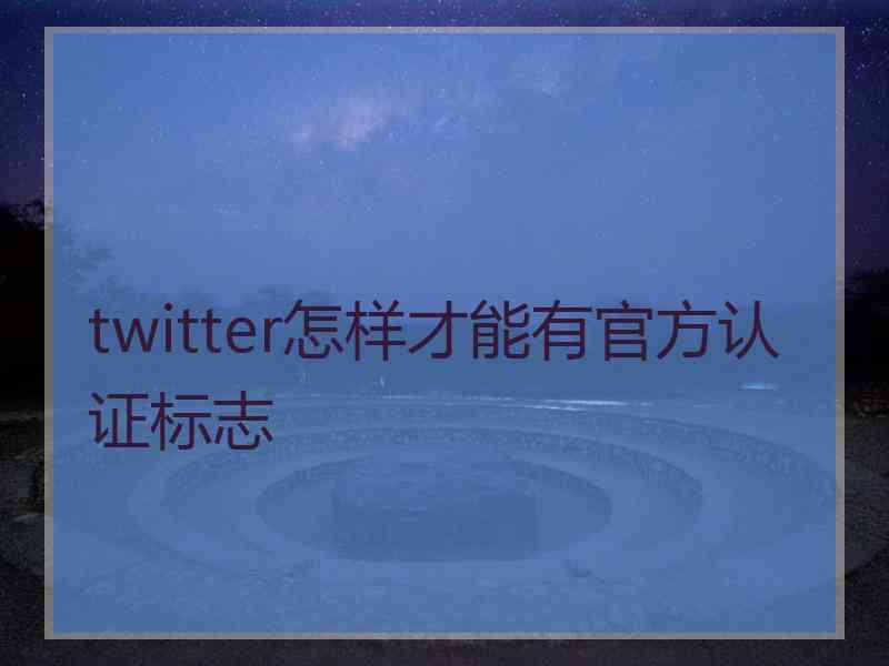 twitter怎样才能有官方认证标志