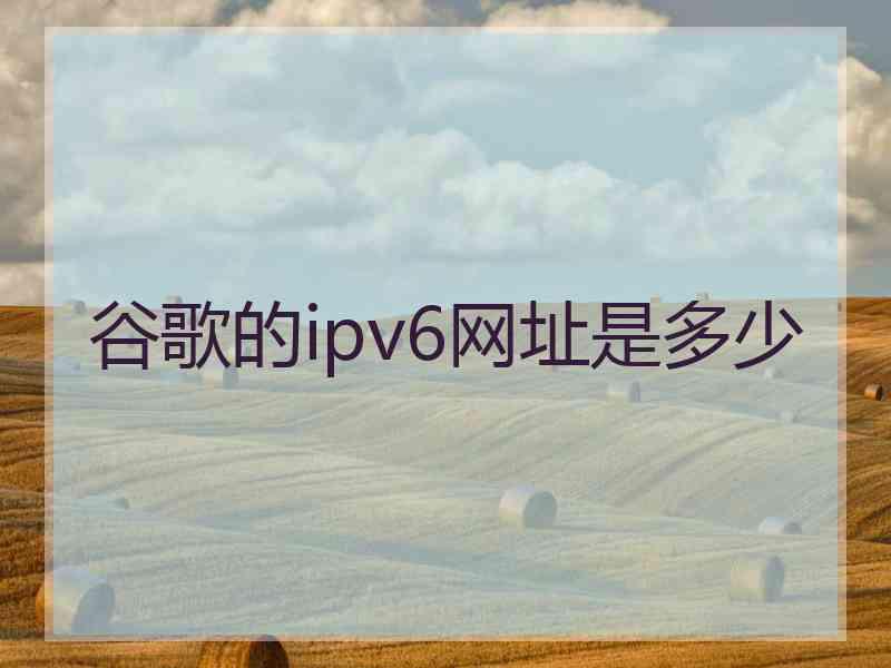 谷歌的ipv6网址是多少