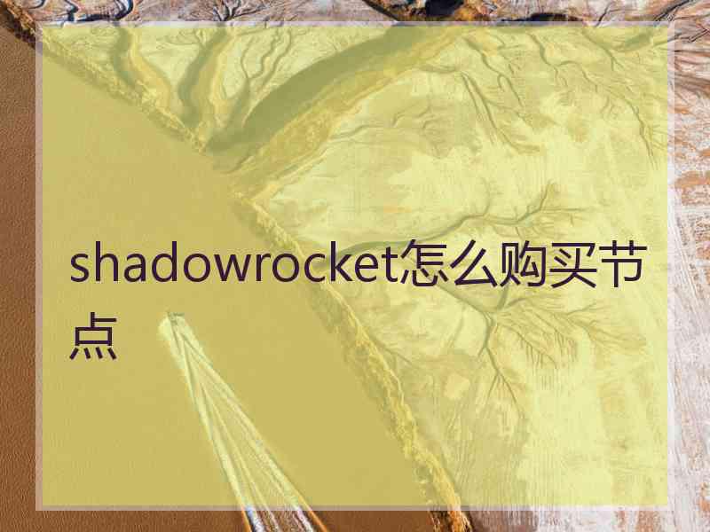 shadowrocket怎么购买节点