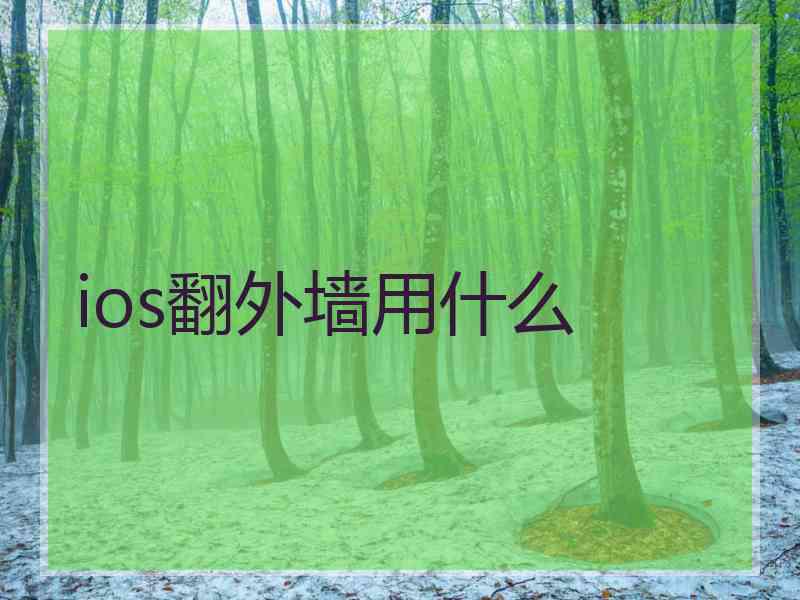 ios翻外墙用什么