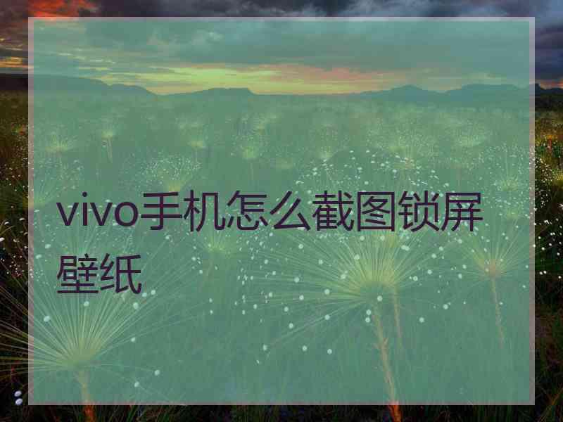 vivo手机怎么截图锁屏壁纸