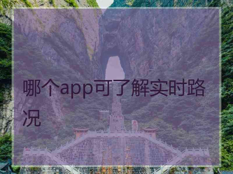 哪个app可了解实时路况