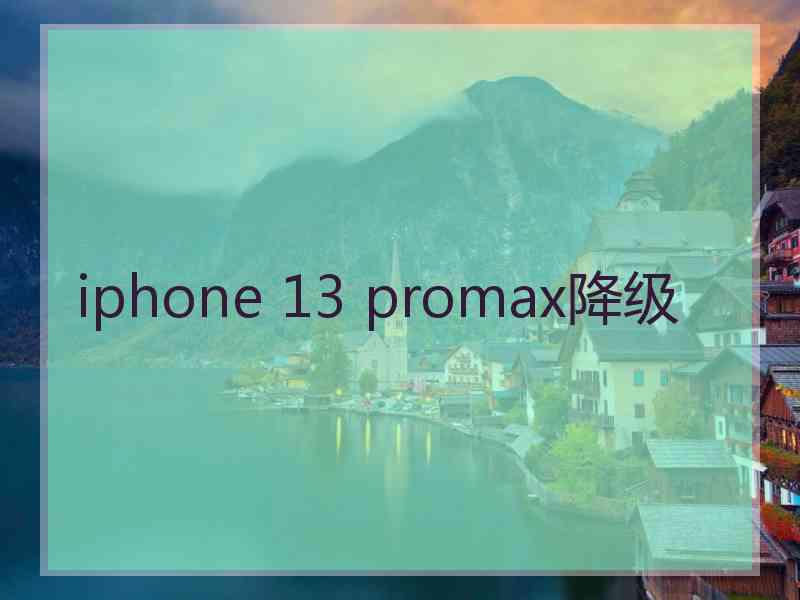 iphone 13 promax降级