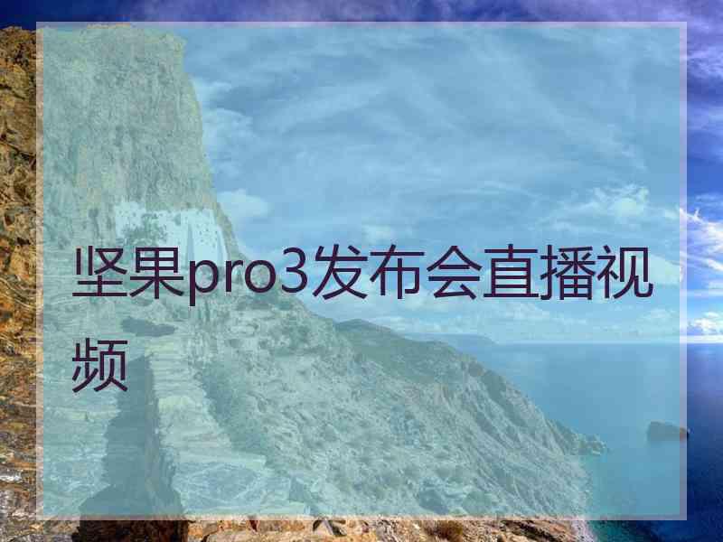 坚果pro3发布会直播视频