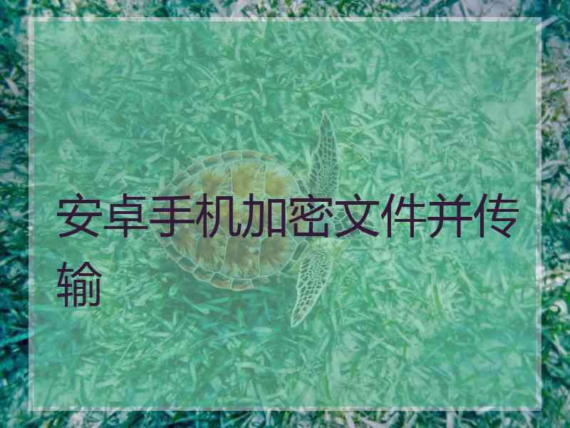 安卓手机加密文件并传输