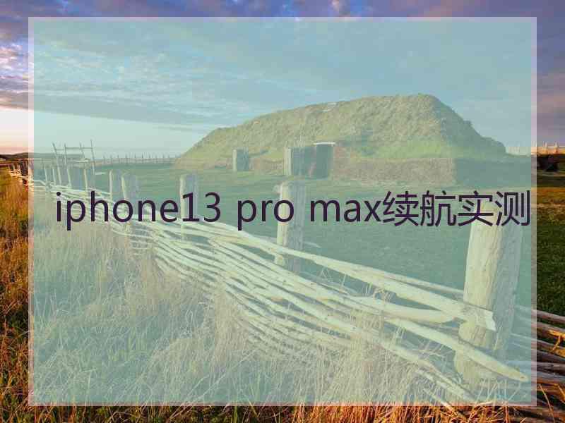 iphone13 pro max续航实测