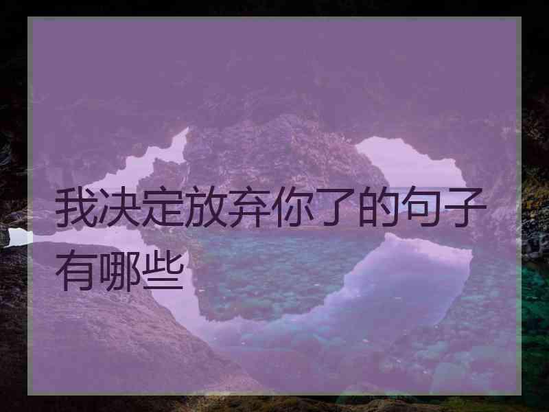我决定放弃你了的句子有哪些