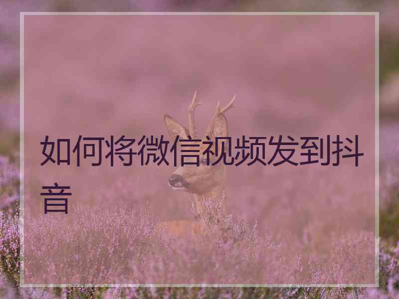 如何将微信视频发到抖音