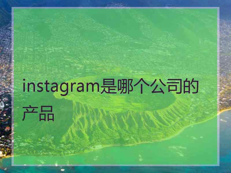 instagram是哪个公司的产品