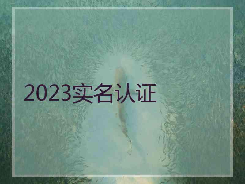 2023实名认证