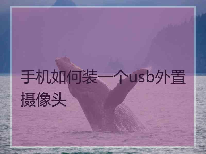 手机如何装一个usb外置摄像头