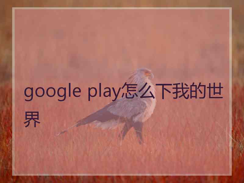 google play怎么下我的世界