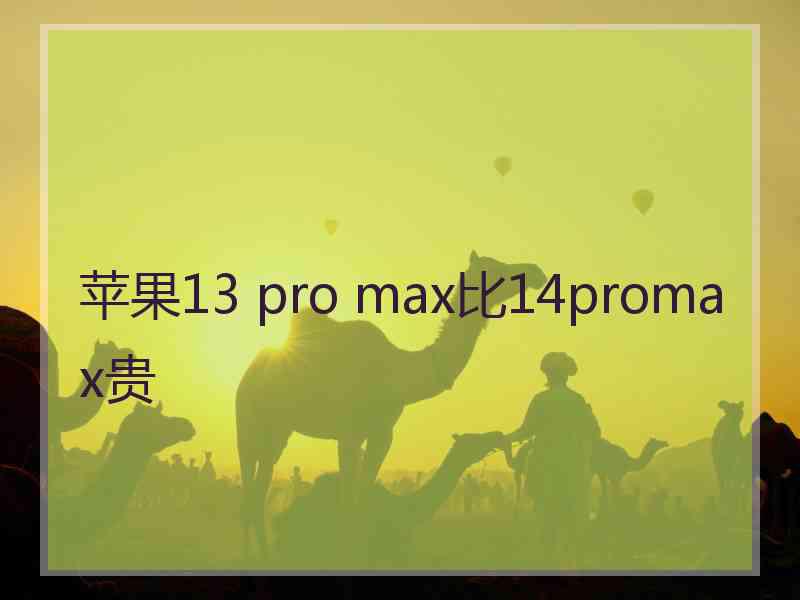 苹果13 pro max比14promax贵