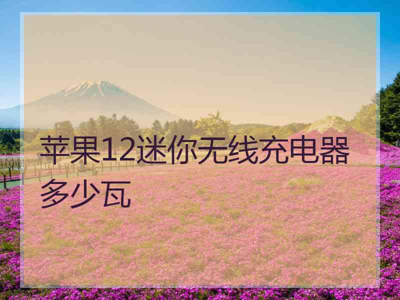 苹果12迷你无线充电器多少瓦