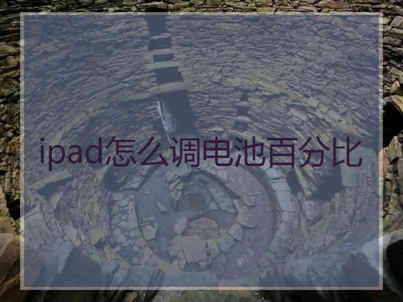 ipad怎么调电池百分比