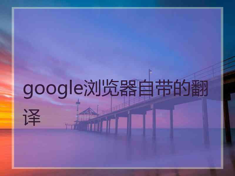 google浏览器自带的翻译