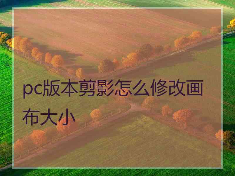 pc版本剪影怎么修改画布大小