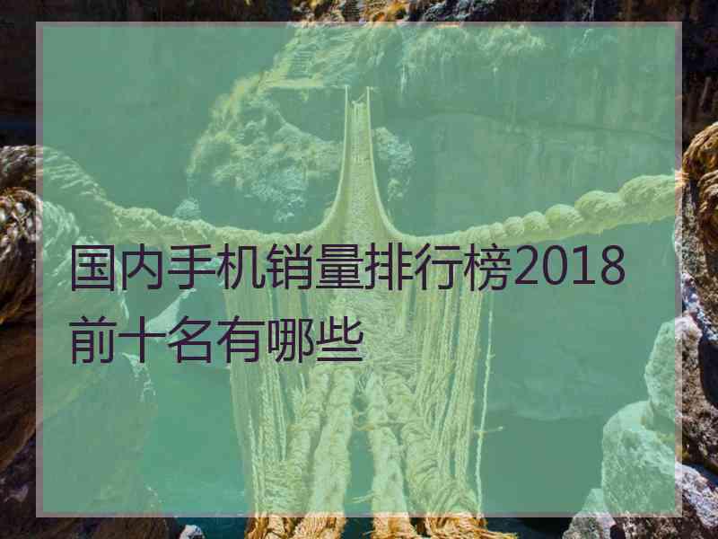 国内手机销量排行榜2018前十名有哪些