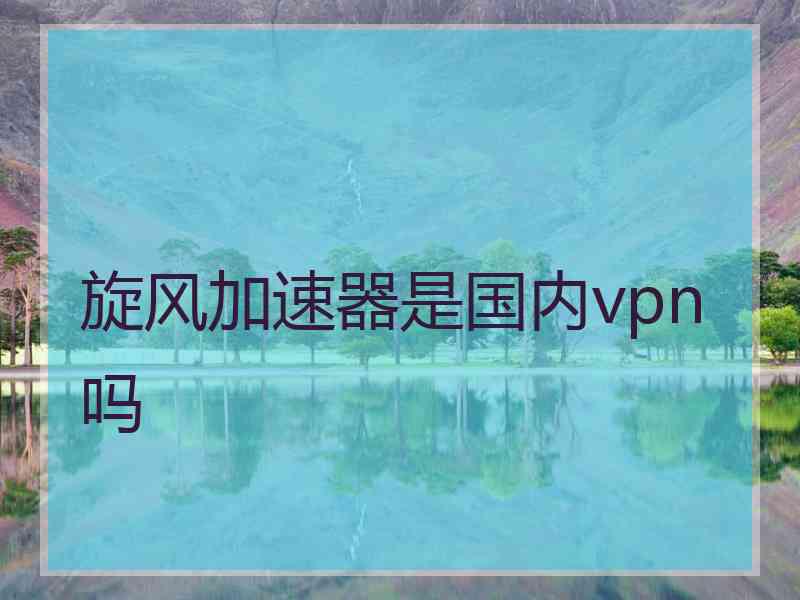 旋风加速器是国内vpn吗