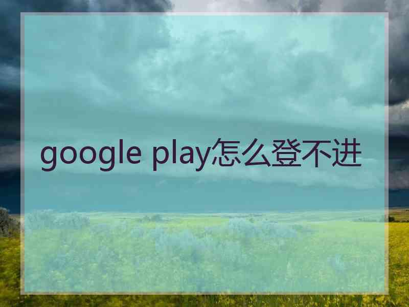 google play怎么登不进