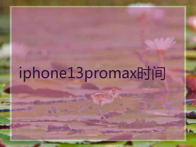 iphone13promax时间