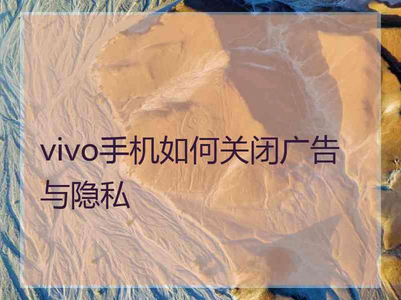 vivo手机如何关闭广告与隐私