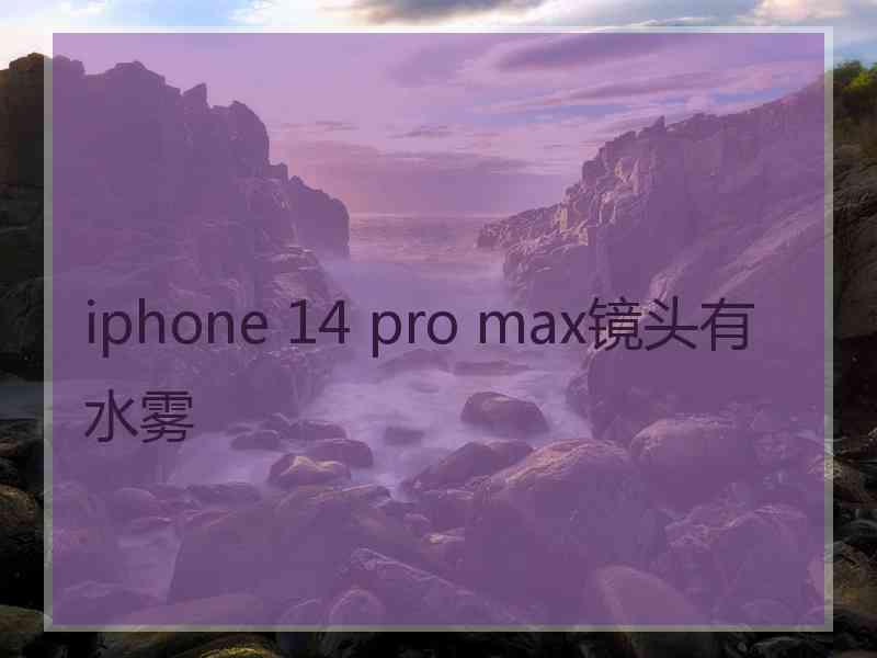 iphone 14 pro max镜头有水雾