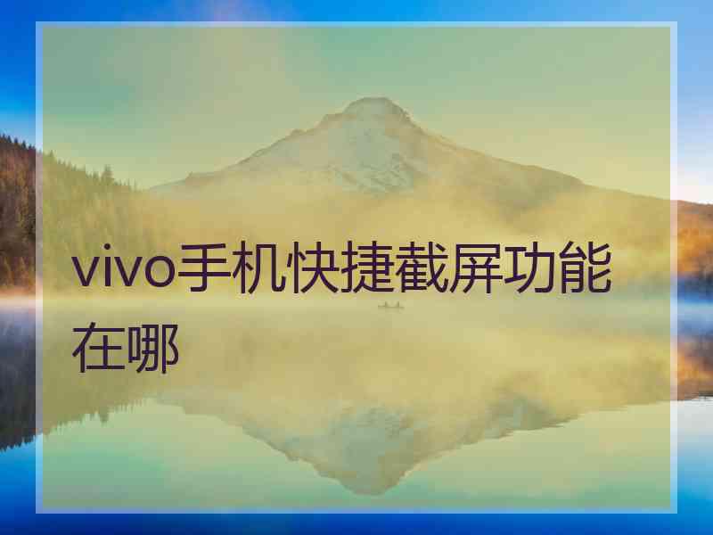 vivo手机快捷截屏功能在哪