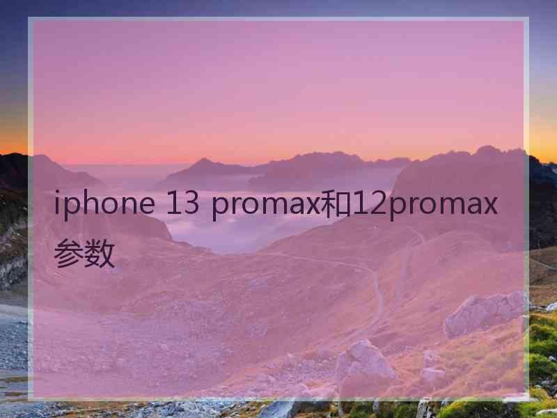 iphone 13 promax和12promax参数