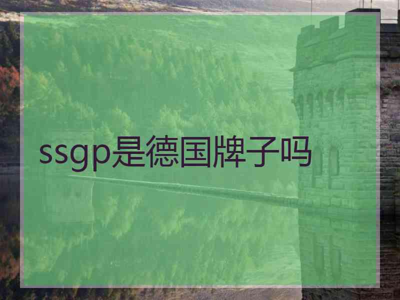 ssgp是德国牌子吗