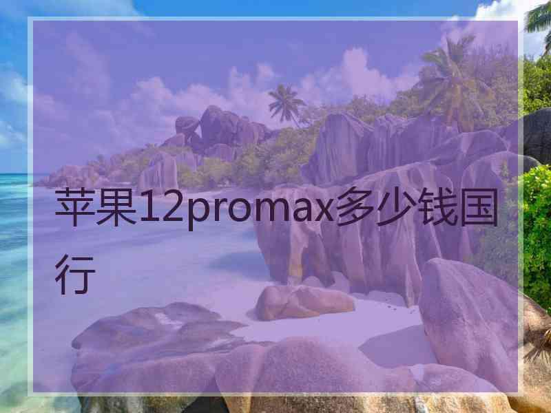 苹果12promax多少钱国行