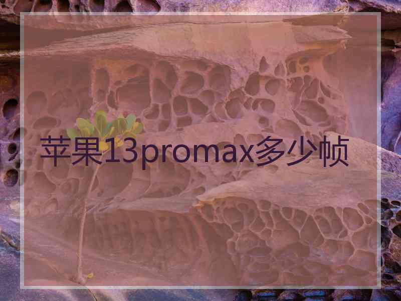 苹果13promax多少帧