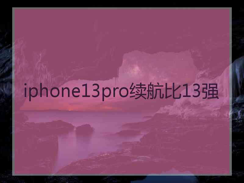 iphone13pro续航比13强