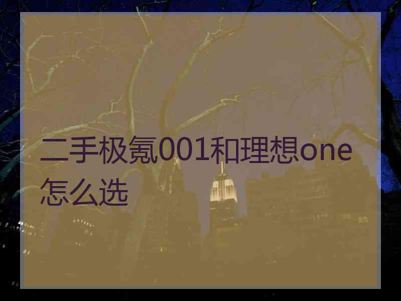 二手极氪001和理想one怎么选