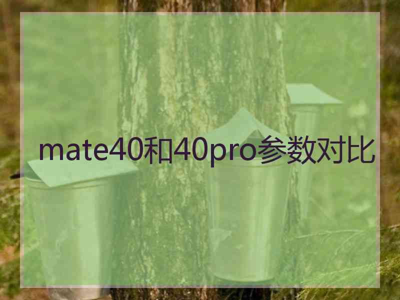 mate40和40pro参数对比