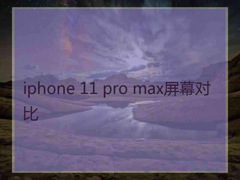 iphone 11 pro max屏幕对比