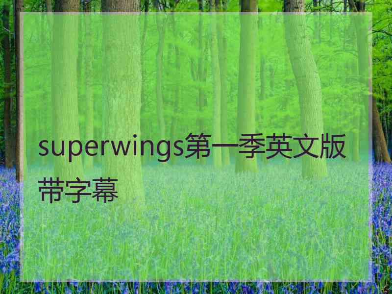 superwings第一季英文版带字幕