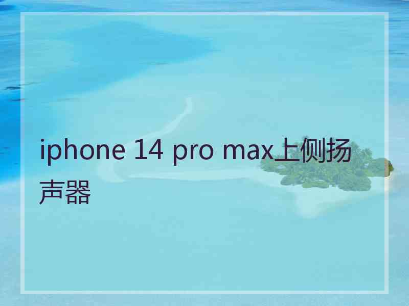 iphone 14 pro max上侧扬声器