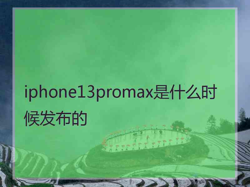 iphone13promax是什么时候发布的