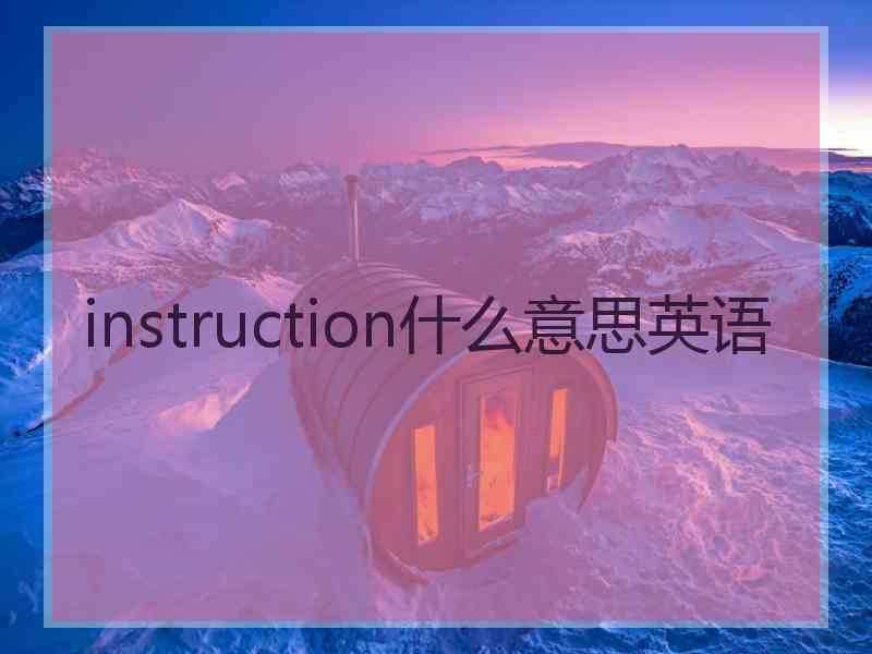 instruction什么意思英语