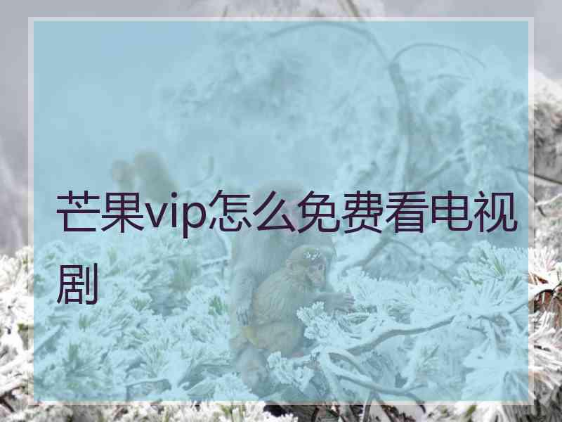 芒果vip怎么免费看电视剧