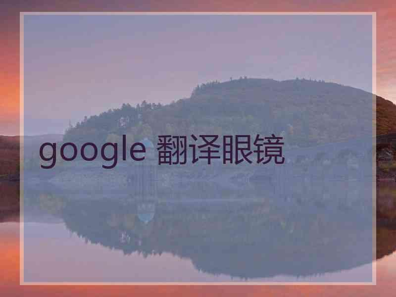 google 翻译眼镜