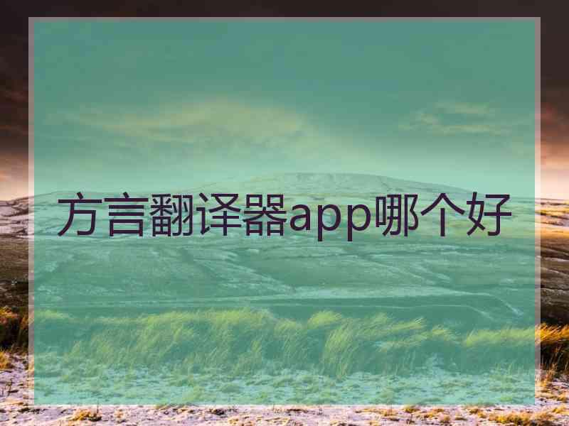 方言翻译器app哪个好