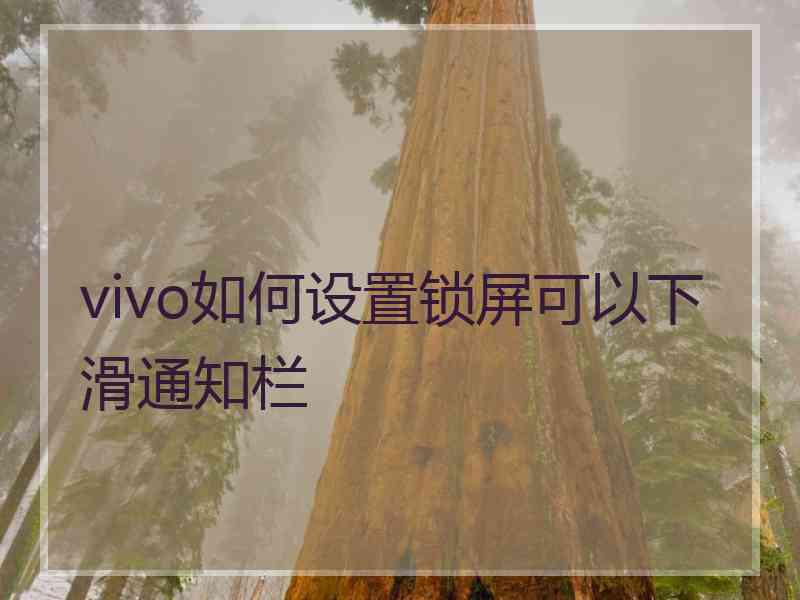 vivo如何设置锁屏可以下滑通知栏