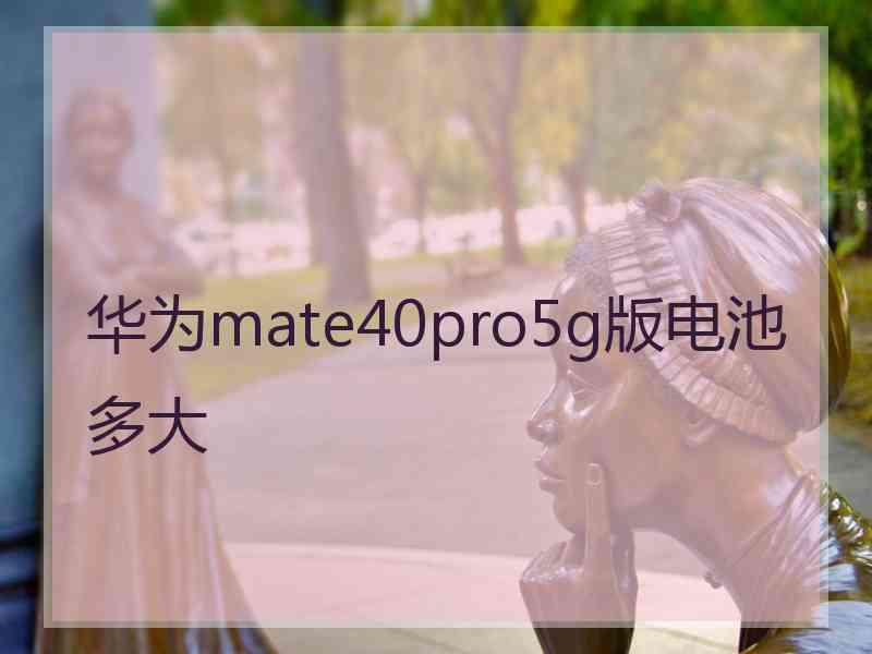 华为mate40pro5g版电池多大