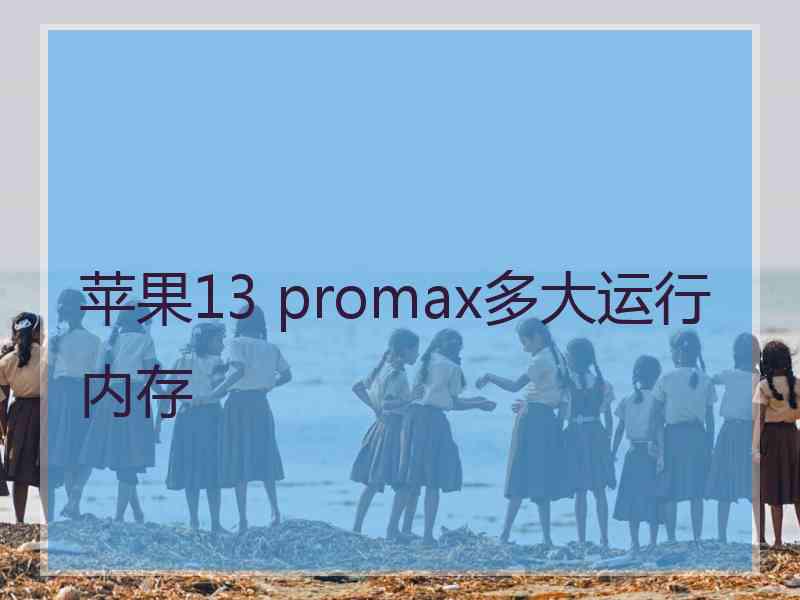 苹果13 promax多大运行内存