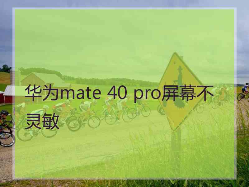 华为mate 40 pro屏幕不灵敏