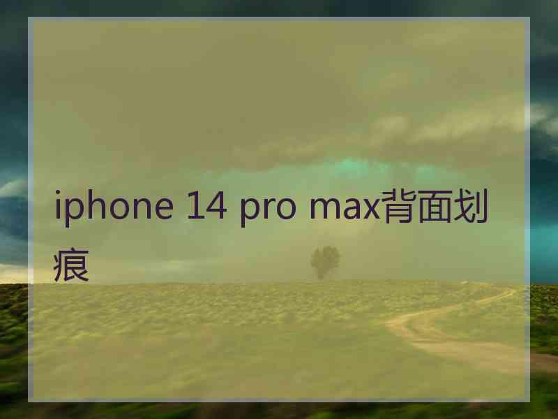 iphone 14 pro max背面划痕